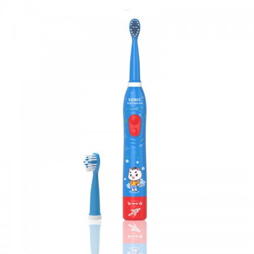 Factory  Waterproof Small Soft Heads USB Rechargeable Custom DIY Cartoon Sticker Lovely Children Toothbrush Set