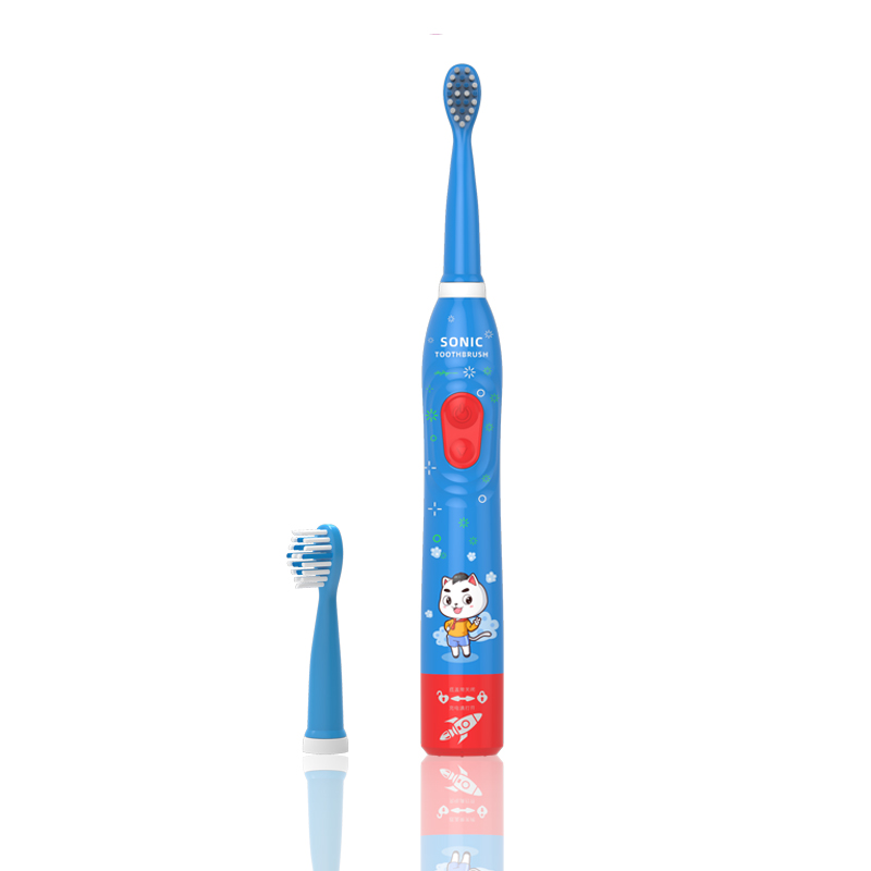 Factory  Waterproof Small Soft Heads USB Rechargeable Custom DIY Cartoon Sticker Lovely Children Toothbrush Set 