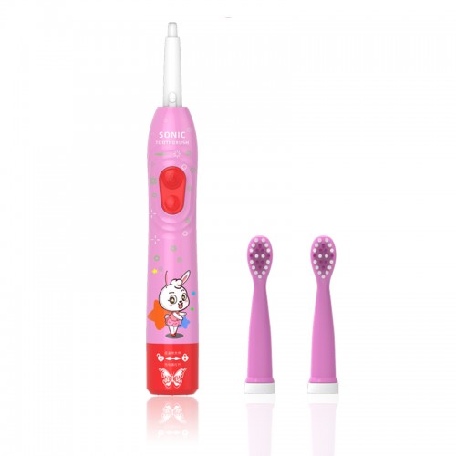 Factory  Waterproof Small Soft Heads USB Rechargeable Custom DIY Cartoon Sticker Lovely Children Toothbrush Set